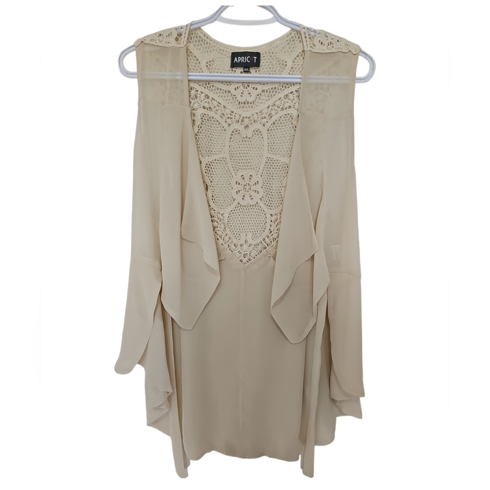 Apricot Sleeveless Lace Kimono/Boho Style Size Medium